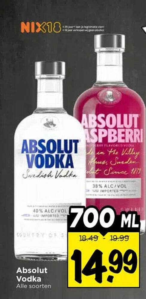 Absolut Vodka Alle soorten 700 ML