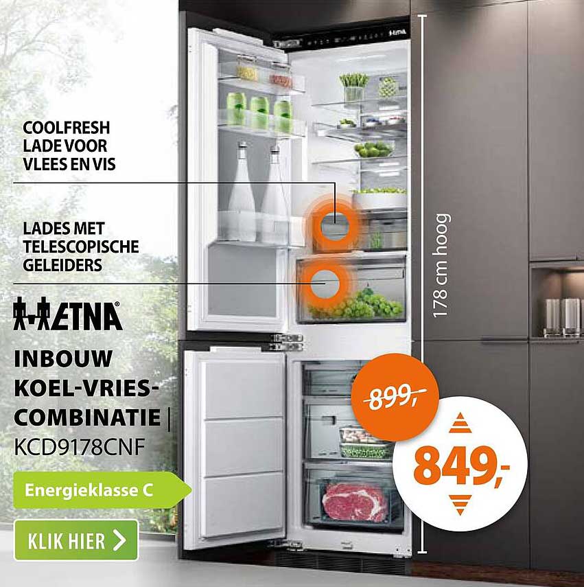 AEG inbouw koel-vries-combinatie KCD9178CNF
