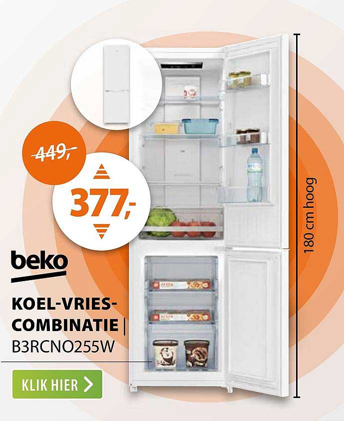beko KOEL-VRIES-COMBINATIE B3RCNO255W