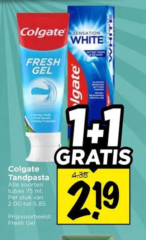 Colgate Tandpasta 1+1 GRATIS