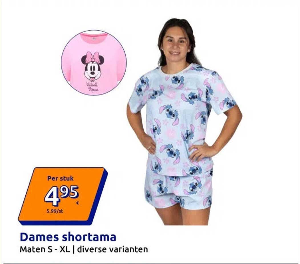 Dames shortama Maten S - XL | diverse varianten