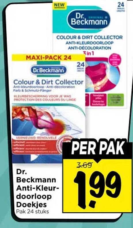 Dr. Beckmann Anti-Kleurdoorloop Doekjes Pak 24 stuks