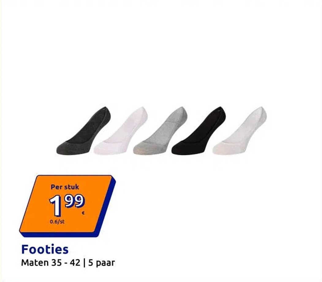 Footies Maten 35 - 42 | 5 paar