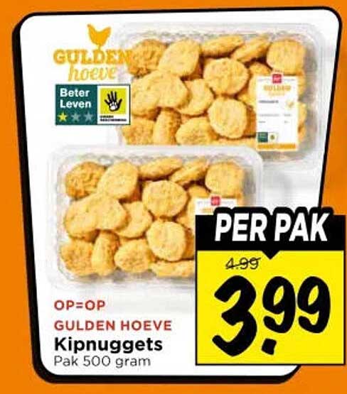 Gulden Hoeve Kipnuggets Pak 500 gram PER PAK