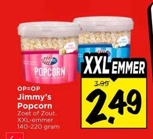Jimmy's Popcorn Zoet of Zout XXL-emmer 140-220 gram XXL EMMER