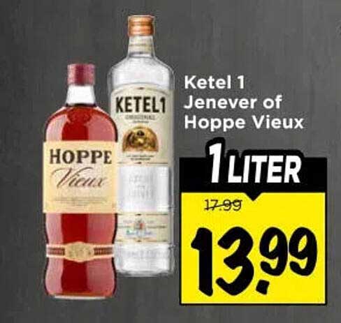 Ketel 1 Jenever of Hoppe Vieux 1 liter