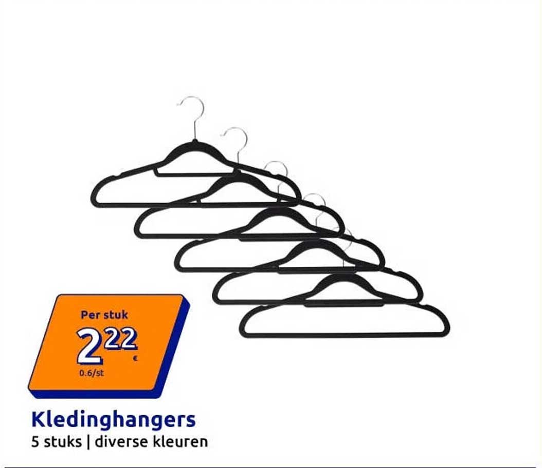 Kledinghangers 5 stuks | diverse kleuren