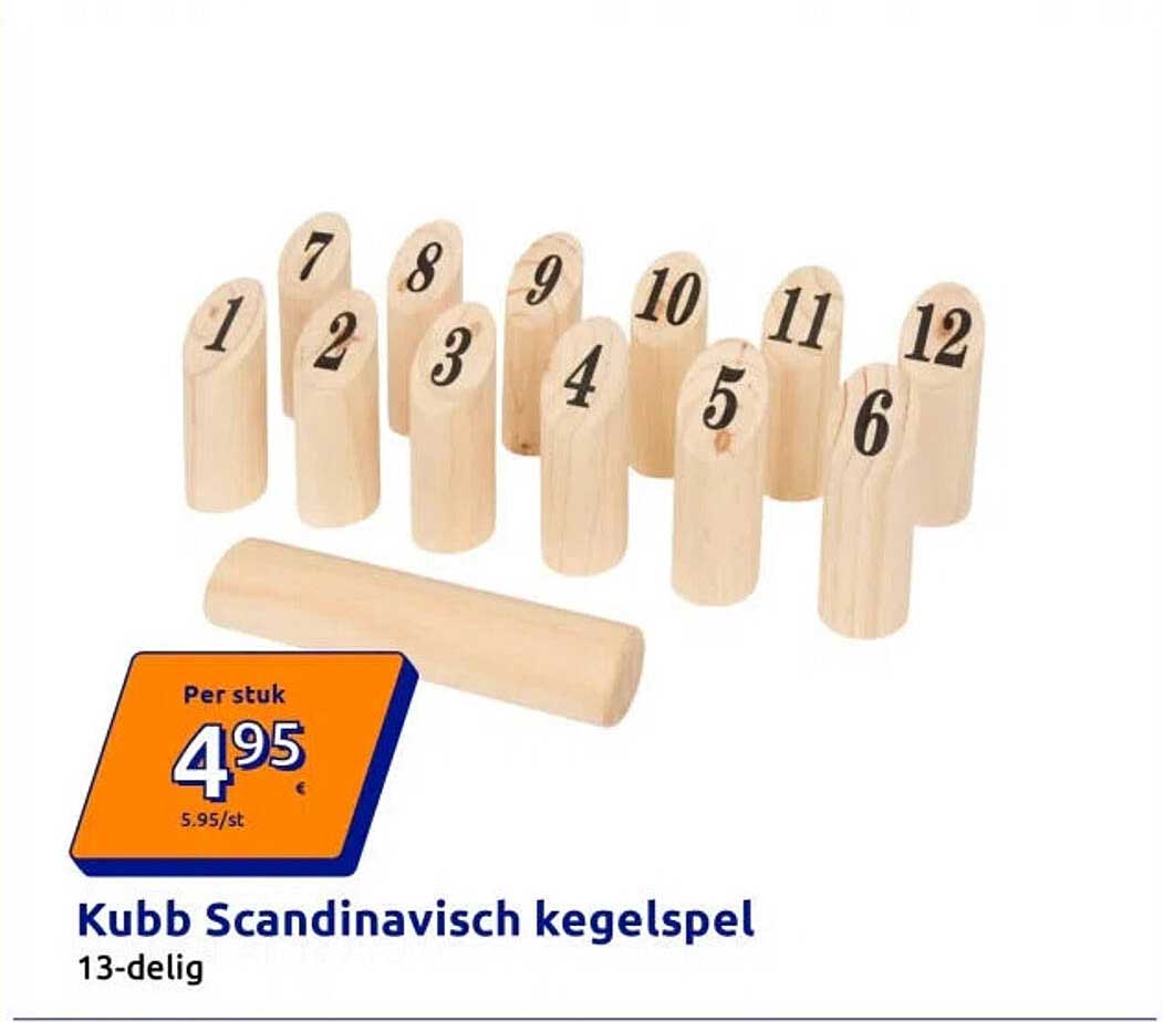 Kubb Scandinavisch kegelspeel 13-delig