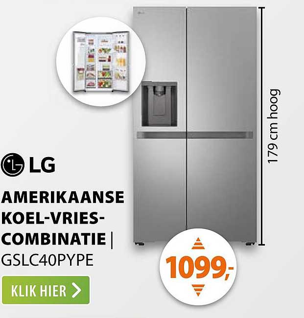 LG AMERIKAANSE KOEL-VRIES-COMBINATIE GSLC40PYPE