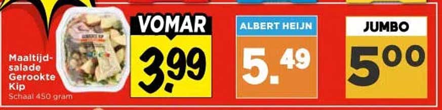 Maaltijdsalade Gerookte Kip Schaal 450 gram