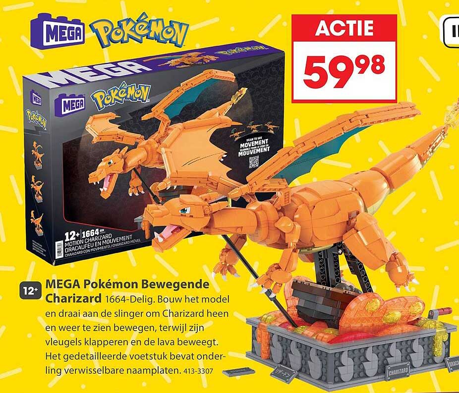MEGA Pokémon Bewegende Charizard 1664-Delig