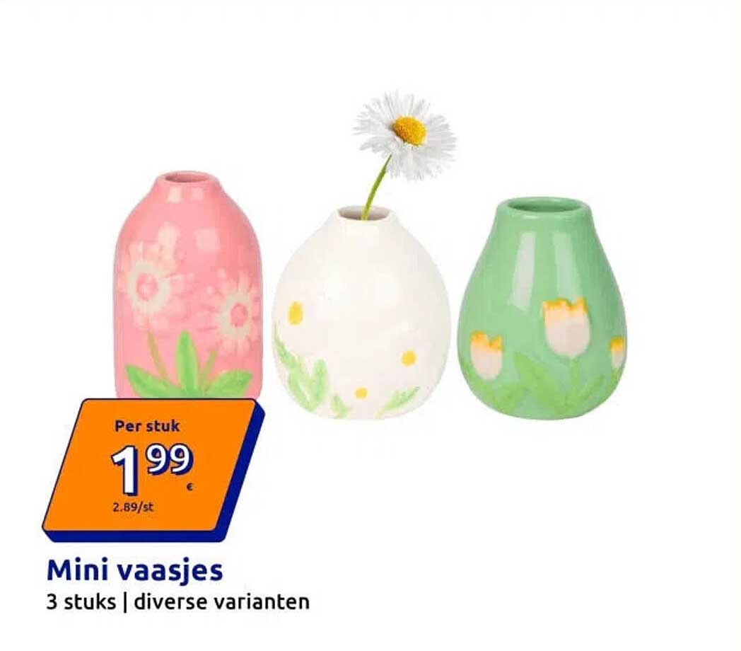 Mini vaasjes 3 stuks | diverse varianten