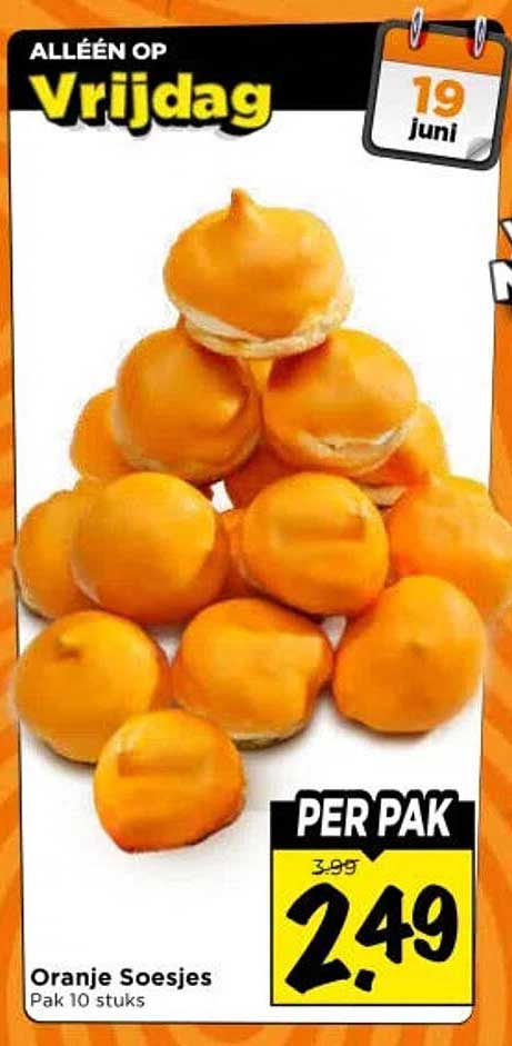 Oranje Soesjes Pak 10 stuks