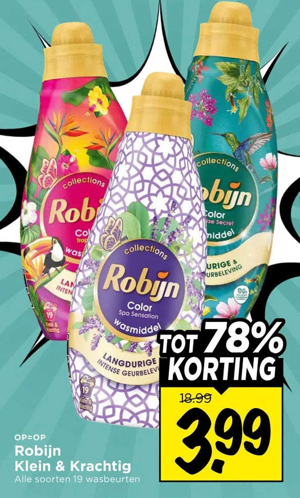 Robijn Klein & Krachtig Alle soorten 19 wasbeurten