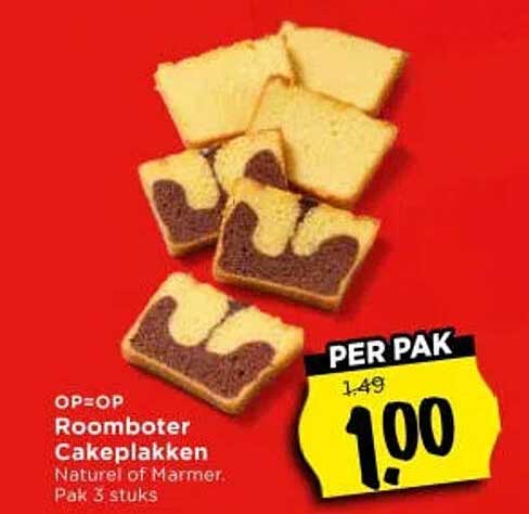Roomboter Cakeplakken Naturel of Marmer. Pak 3 stuks
