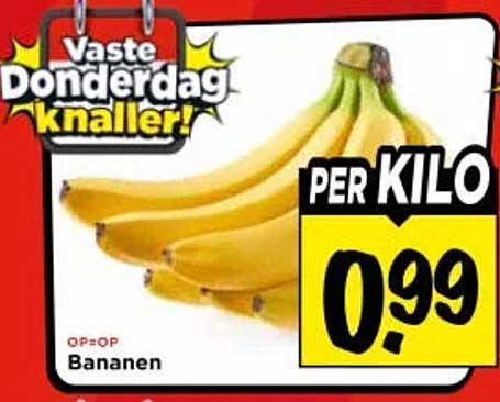 Vaste Donderdag knaller! Bananen PER KILO