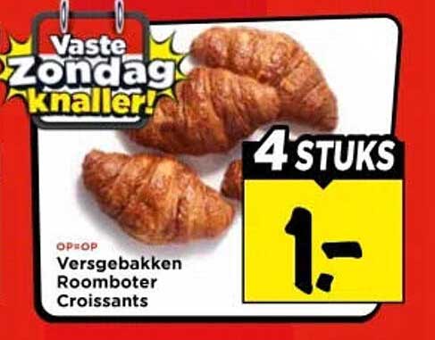 Versgebakken Roomboter Croissants 4 stuks