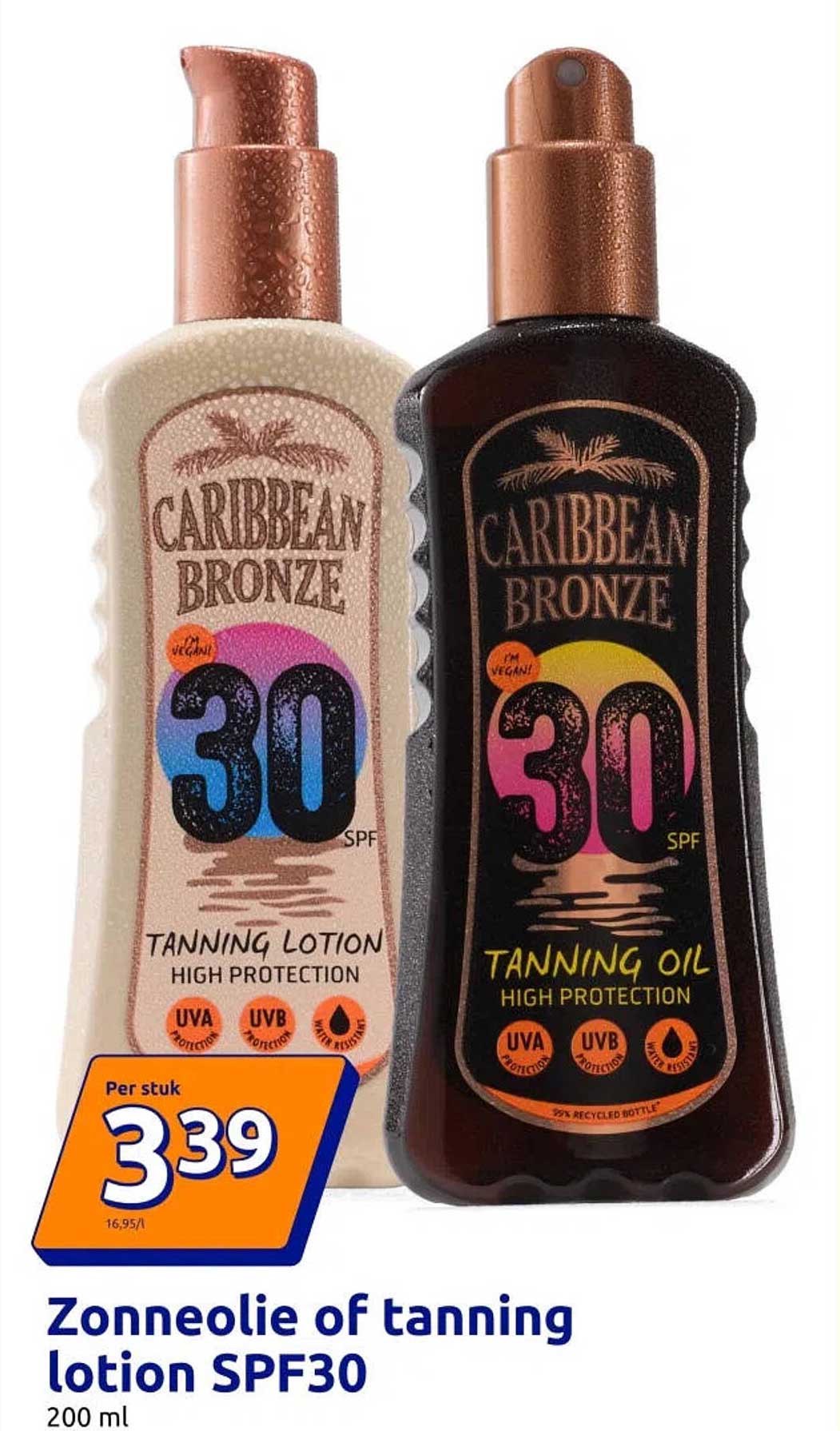 Zonneolie of tanning lotion SPF30