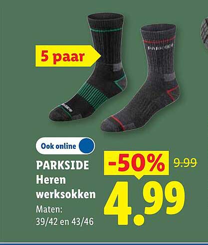 5 paar PARKSIDE Heren werksokken -50%
