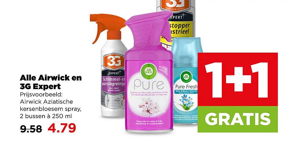 Alle Airwick en 3G Expert 1+1 GRATIS