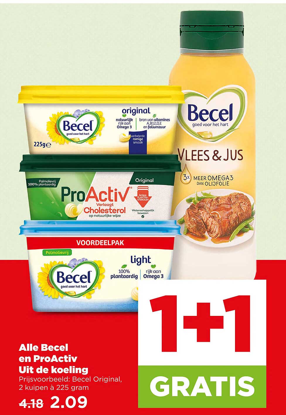Alle Becel en ProActiv Uit de koeling 1+1 GRATIS