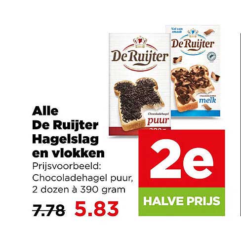 Alle De Ruijter Hagelslag en vlokken 2e halve prijs