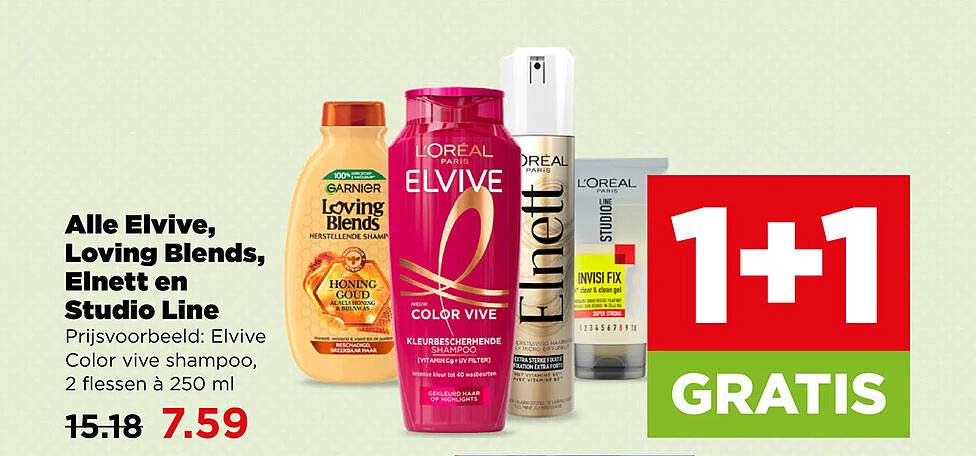 Alle Elvive, Loving Blends, Elnett en Studio Line 1+1 GRATIS