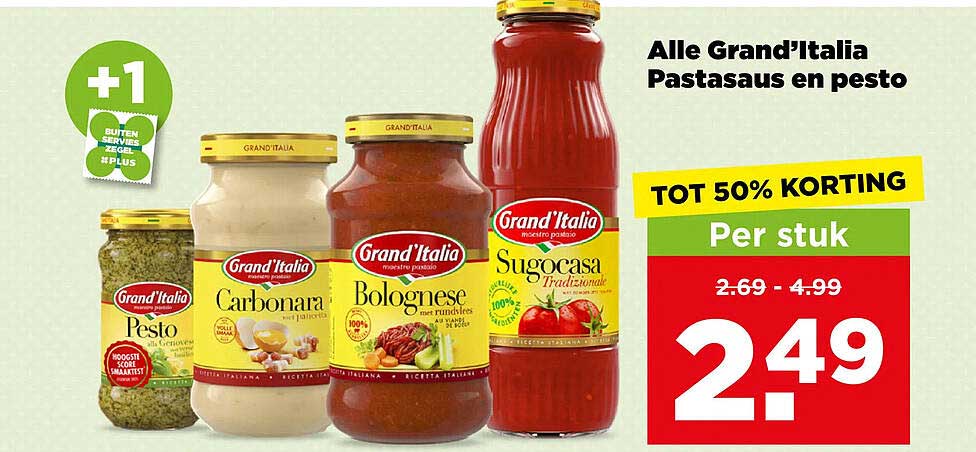 Alle Grand'Italia Pastasaus en pesto TOT 50% KORTING