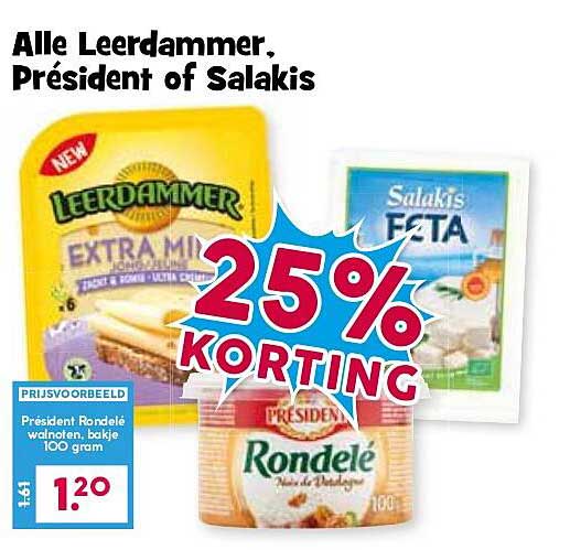 Alle Leerdammer, Président of Salakis 25% KORTING