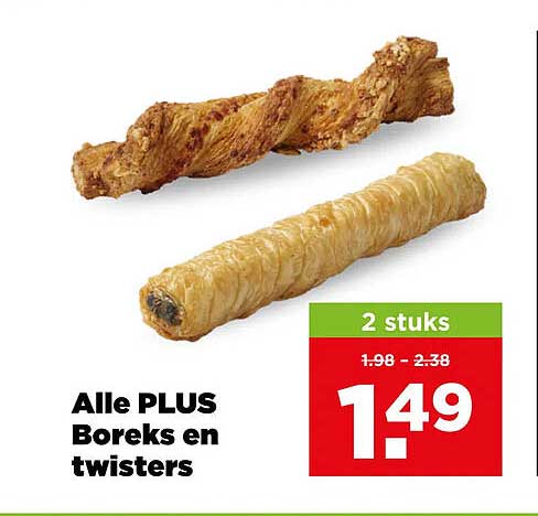 Alle PLUS Boreks en twisters