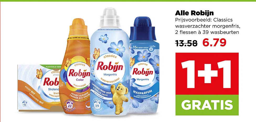 Alle Robijn 1+1 GRATIS