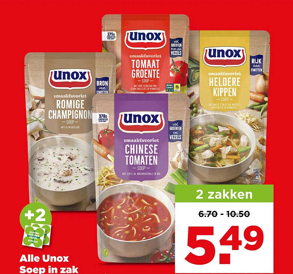 Alle Unox Soep in zak +2