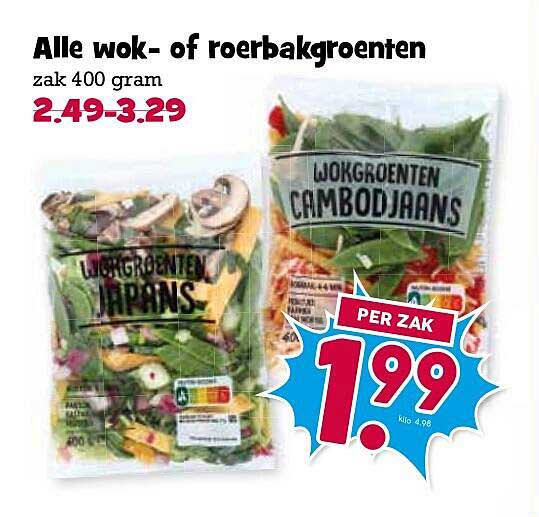 Alle wok- of roerbakgroenten