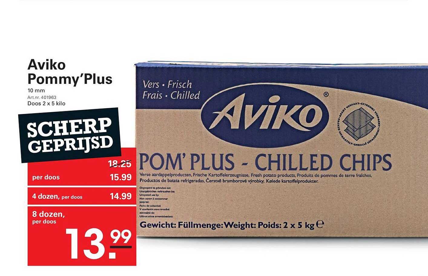 Aviko Pommy'Plus 10 mm Doos 2 x 5 kilo