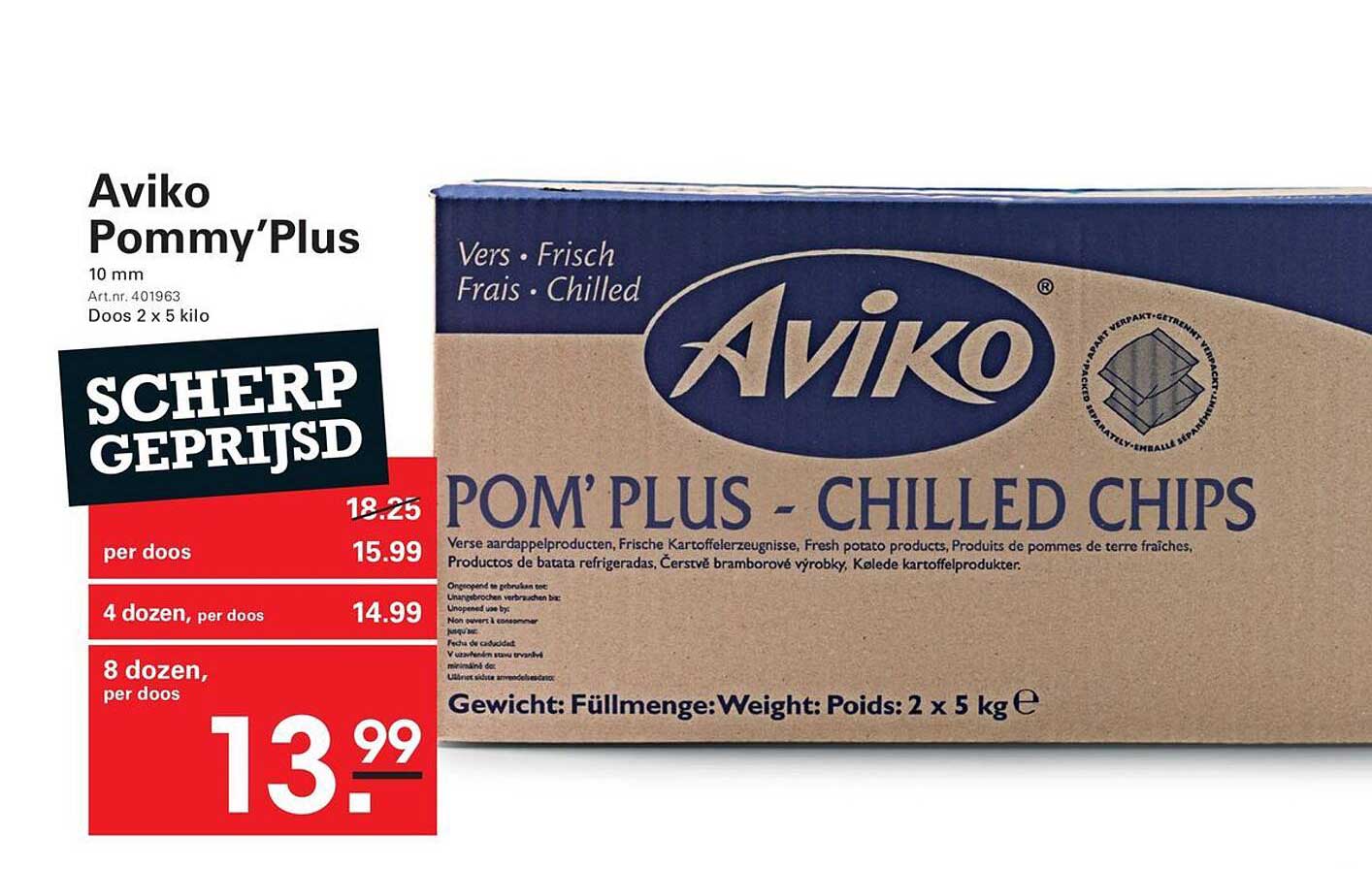 Aviko Pommy’Plus 10 mm Doos 2 x 5 kilo