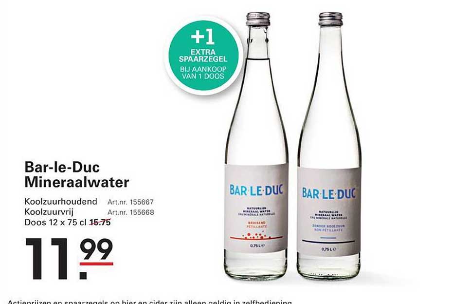 Bar-le-Duc Mineraalwater +1 extra spaarzegel bij aankoop van 1 doos