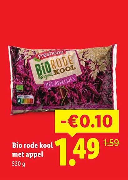 Bio rode kool met appel 520 g