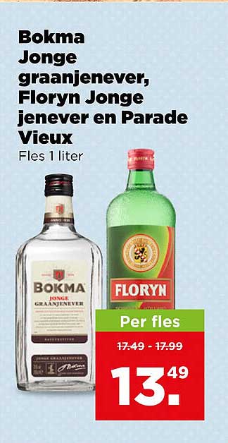 Bokma Jonge graanjenever, Floryn Jonge jenever en Parade Vieux