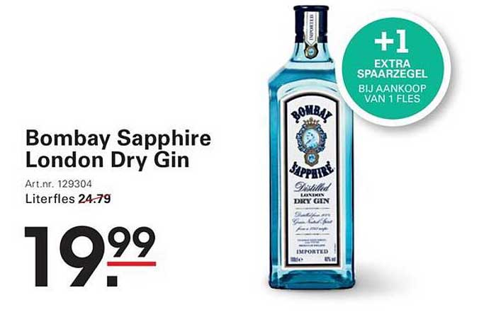Bombay Sapphire London Dry Gin +1 extra spaarzegel bij aankoop van 1 fles