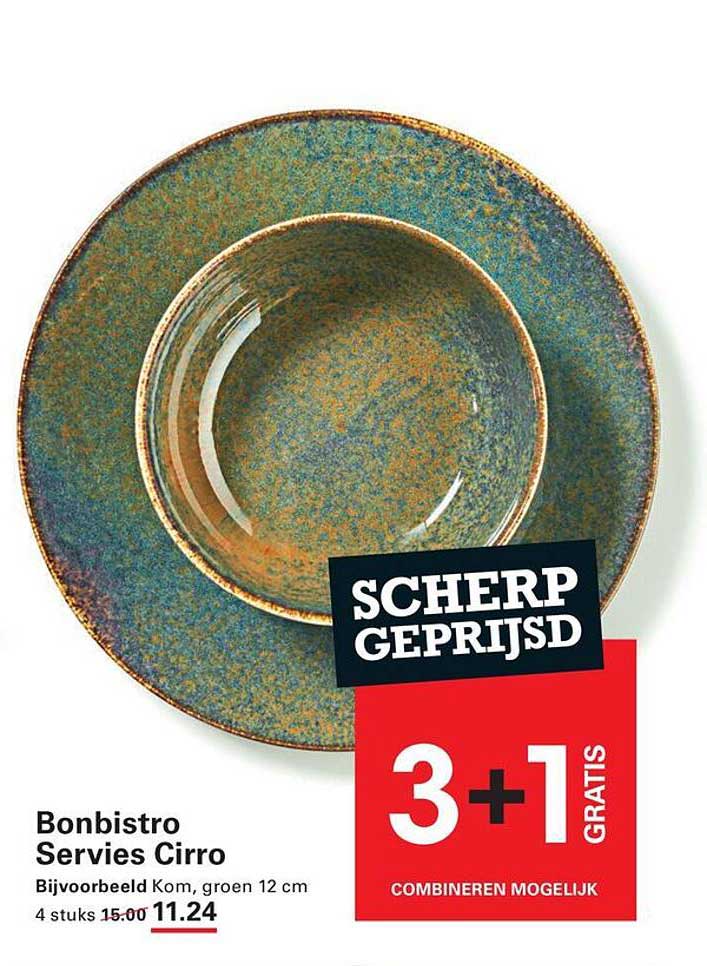 Bonbistro Servies Cirro 3+1 gratis