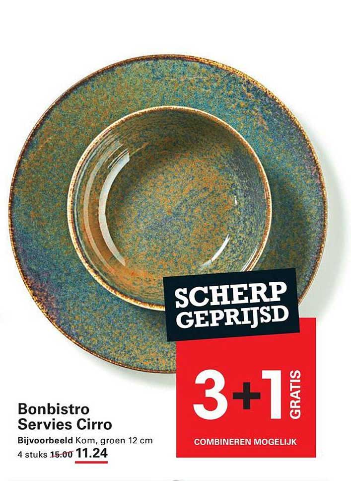 Bonbistro Servies Cirro 3+1 gratis