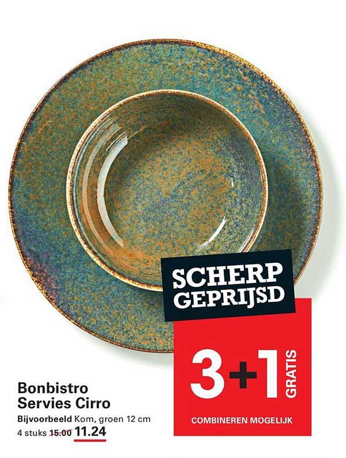 Bonbistro Servies Cirro 3+1 gratis