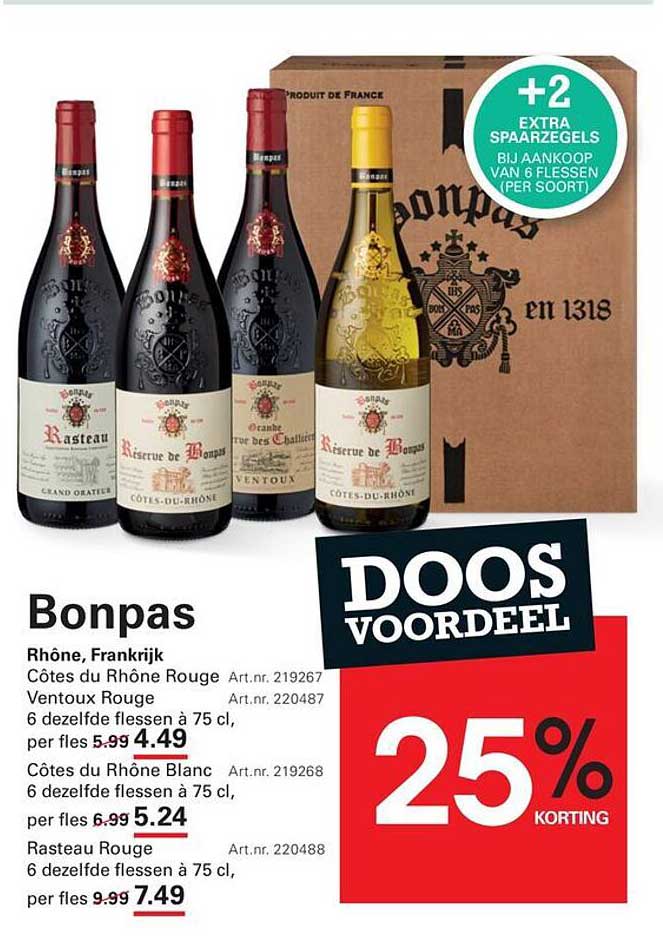 Bonpas DOOS VOORDEEL 25% KORTING