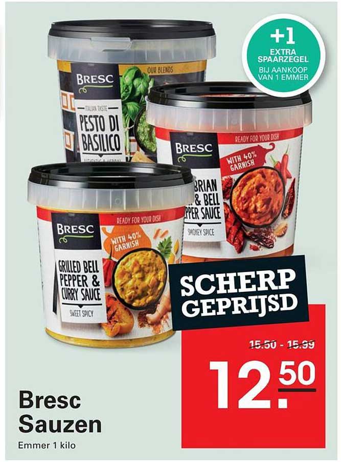 Bresc Sauzen Emmer 1 kilo +1 extra spaaregel bij aankoop van 1 emmer