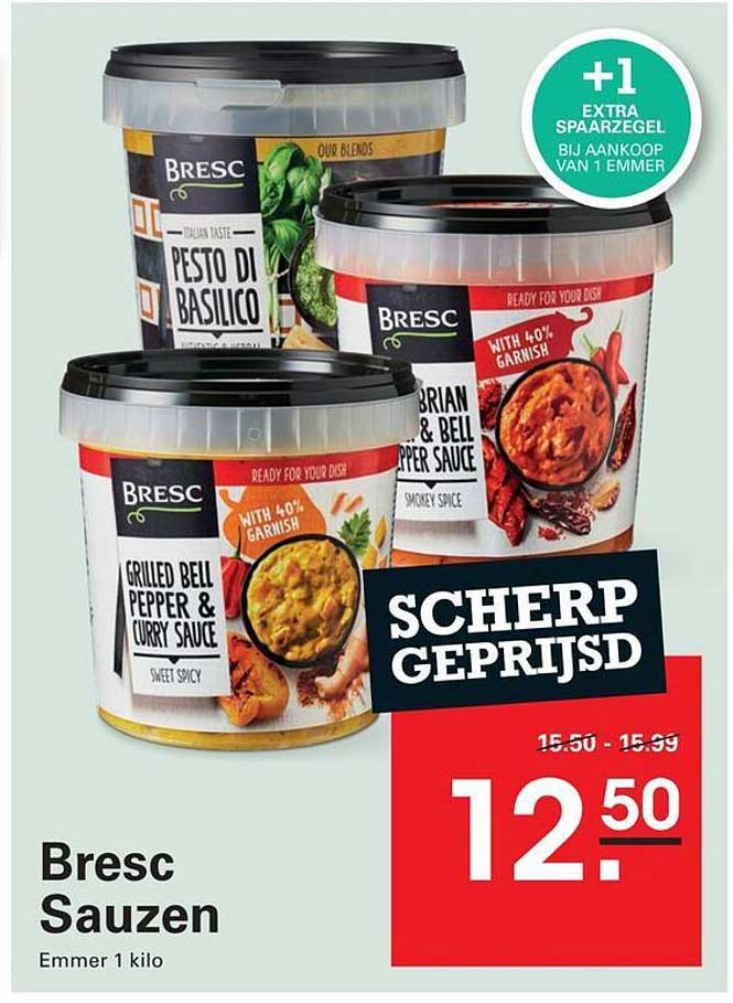 Bresc Sauzen Emmer 1 kilo +1 extra spaarel bij aankoop van 1 emmer