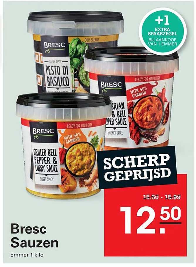Bresc Sauzen Emmer 1 kilo +1 extra spaarelgel bij aankoop van 1 emmer