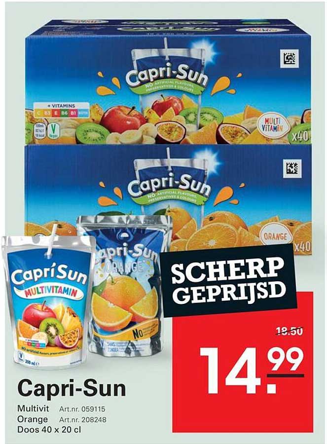 Capri-Sun Multivit Orange Doos 40 x 20 cl SCHERP GEPRIJSD