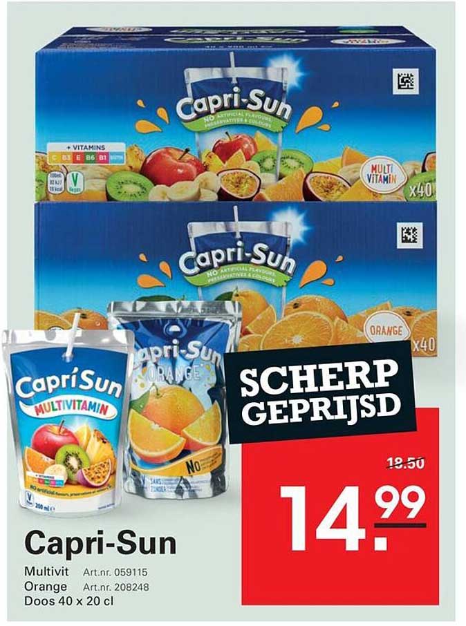 Capri-Sun Multivitamin Orange Doos 40 x 20 cl SCHERP GEPRIJSD