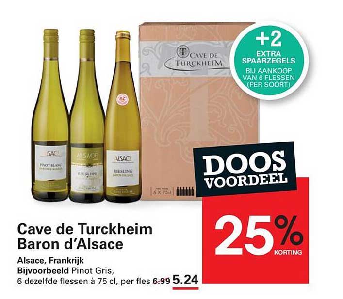 Cave de Turckheim Baron d’Alsace 25% korting
