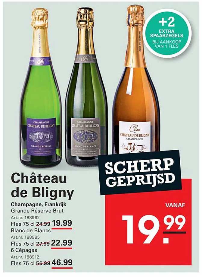Château de Bligny Grande Réserve Brut, Blanc de Blancs, 6 Cépages SCHERP GEPRIJSD